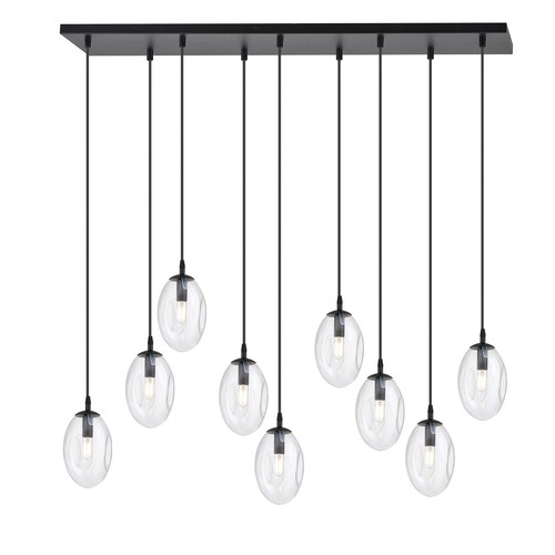 Astral 9 Sort/Transparent pendellampe - Ø12 cm, E14, 230V, uden lyskilde