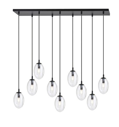 Astral 9 Sort/Transparent pendellampe - Ø12 cm, E14, 230V, uden lyskilde
