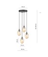Astral 4 Sort Premium Rav pendellampe - Ø12 cm, E14, 230V, uden lyskilde
