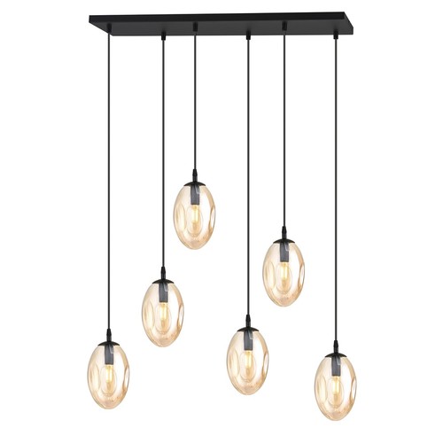Astral 6 Sort/Rav pendellampe - Ø12 cm, E14, 230V, uden lyskilde