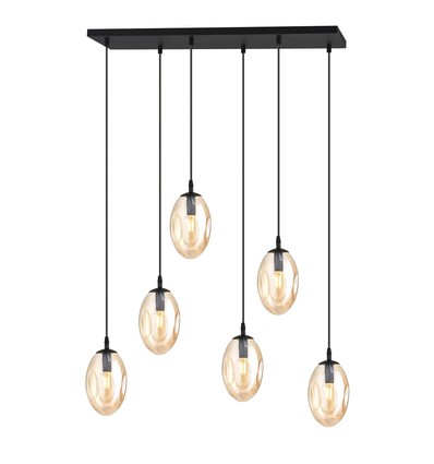Astral 6 Sort/Rav pendellampe - Ø12 cm, E14, 230V, uden lyskilde