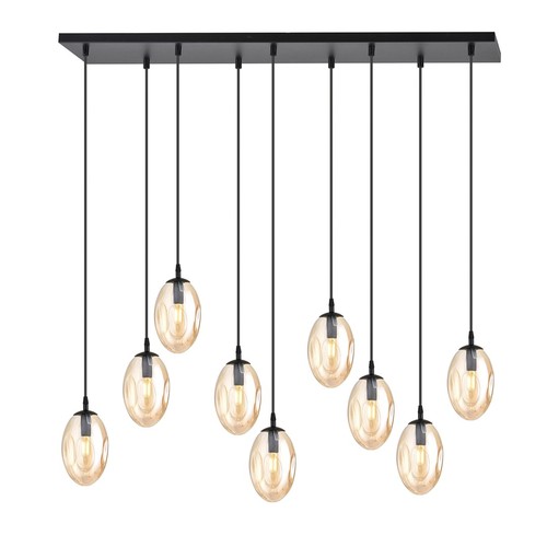 Astral 9 Sort/Rav pendellampe - Ø12 cm, E14, 230V, uden lyskilde
