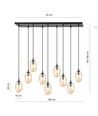 Astral 9 Sort/Rav pendellampe - Ø12 cm, E14, 230V, uden lyskilde