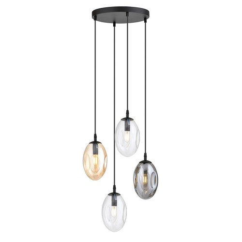 Astral 4 Sort Premium Mix pendellampe - Ø12 cm, E14, 230V, uden lyskilde