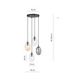 Astral 4 Sort Premium Mix pendellampe - Ø12 cm, E14, 230V, uden lyskilde