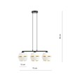 Piano 3 Hvid/Guld pendellampe - Ø15 cm, E27, 230V, uden lyskilde