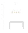 Piano 4 Hvid/Guld pendellampe - Ø15 cm, E27, 230V, uden lyskilde