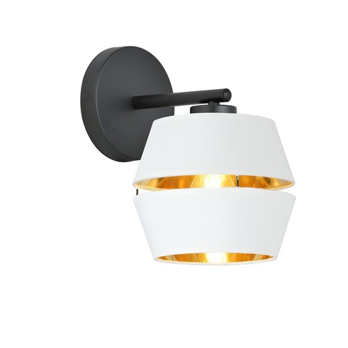 Piano K1 Hvid/Guld væglampe - Ø20 cm, E27, 230V, uden lyskilde