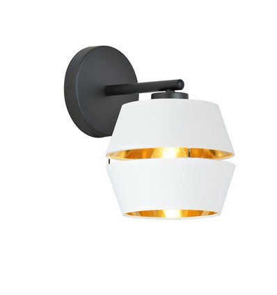 Piano K1 Hvid/Guld væglampe - Ø20 cm, E27, 230V, uden lyskilde