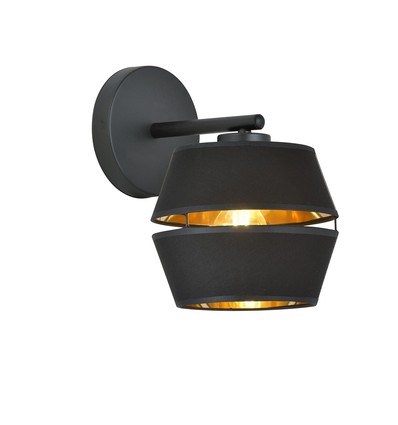 Piano K1 Sort/Guld væglampe - Ø20 cm, E27, 230V, uden lyskilde