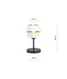 Piano Ln Hvid/Guld bordlampe - Ø20 cm, E27, 230V, uden lyskilde