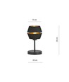Piano Ln Sort/Guld bordlampe - Ø20 cm, E27, 230V, uden lyskilde