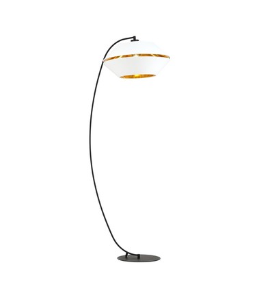 Piano Lp Hvid/Guld gulvlampe - Ø42 cm, E27, 230V, uden lyskilde