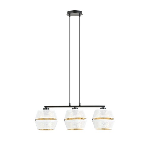 Malia 3 Hvid/Guld pendellampe - Ø15 cm, E27, 230V, uden lyskilde