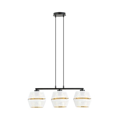 Malia 3 Hvid/Guld pendellampe - Ø15 cm, E27, 230V, uden lyskilde
