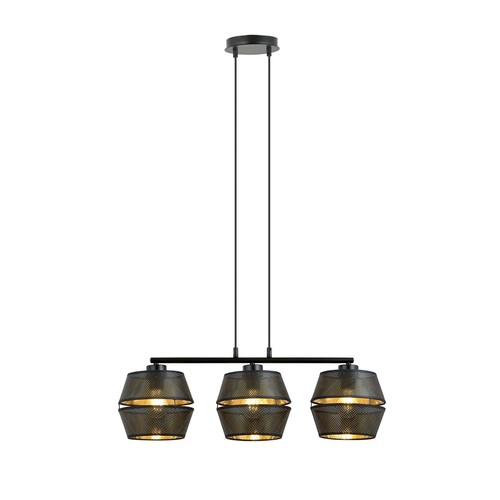 Malia 3 Sort/Guld pendellampe - Ø15 cm, E27, 230V, uden lyskilde