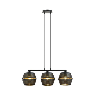 Malia 3 Sort/Guld pendellampe - Ø15 cm, E27, 230V, uden lyskilde