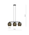 Malia 3 Sort/Guld pendellampe - Ø15 cm, E27, 230V, uden lyskilde