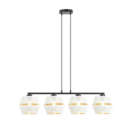 Malia 4 Hvid/Guld pendellampe - Ø15 cm, E27, 230V, uden lyskilde
