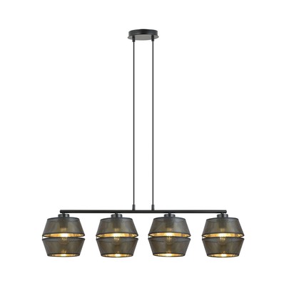 Malia 4 Sort/Guld pendellampe - Ø15 cm, E27, 230V, uden lyskilde
