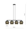 Malia 4 Sort/Guld pendellampe - Ø15 cm, E27, 230V, uden lyskilde