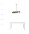 Malia 4 Sort/Guld pendellampe - Ø15 cm, E27, 230V, uden lyskilde