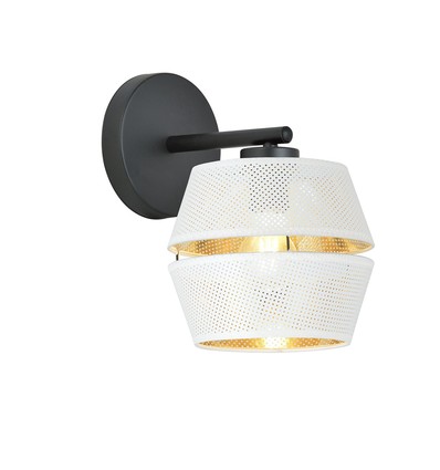 Malia K1 Hvid/Guld væglampe - Ø20 cm, E27, 230V, uden lyskilde