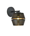 Malia K1 Sort/Guld væglampe - Ø20 cm, E27, 230V, uden lyskilde
