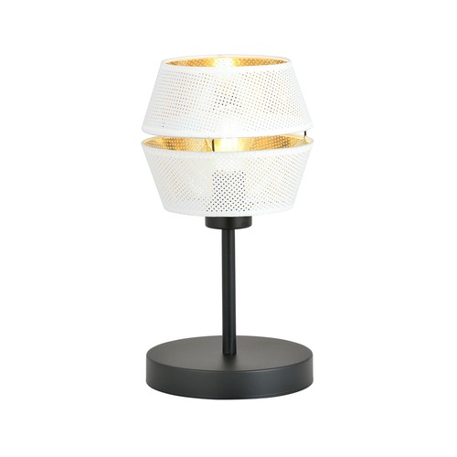 Malia Ln Hvid/Guld bordlampe - Ø20 cm, E27, 230V, uden lyskilde
