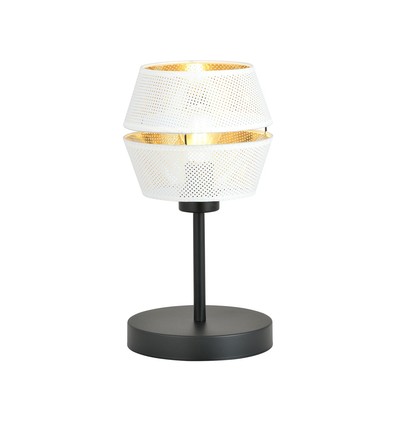 Malia Ln Hvid/Guld bordlampe - Ø20 cm, E27, 230V, uden lyskilde