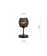 Malia Ln Sort/Guld bordlampe - Ø20 cm, E27, 230V, uden lyskilde