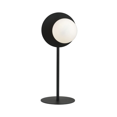 Oslo Ln Sort/Opal bordlampe - Ø15 cm, E14, 230V, uden lyskilde