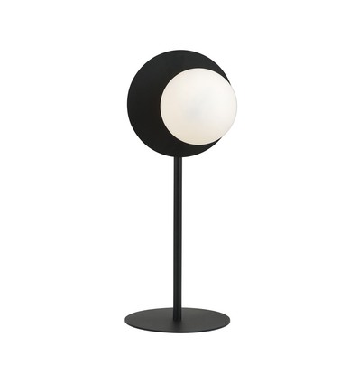 Oslo Ln Sort/Opal bordlampe - Ø15 cm, E14, 230V, uden lyskilde