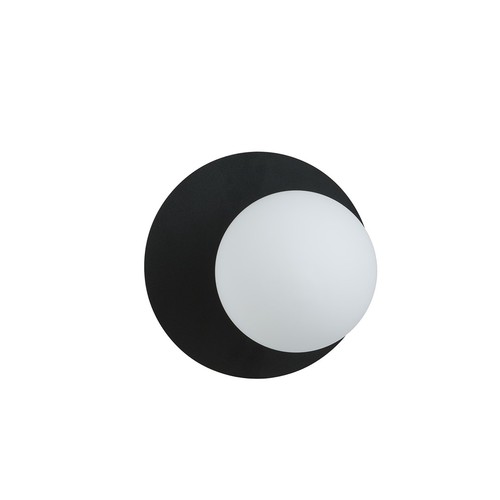 Oslo K1 Sort/Opal væglampe - Ø15 cm, E14, 230V, uden lyskilde