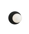 Oslo K1 Sort/Opal væglampe - Ø15 cm, E14, 230V, uden lyskilde