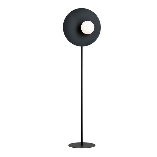 Oslo Lp Sort/Opal gulvlampe - Ø15 cm, E14, 230V, uden lyskilde