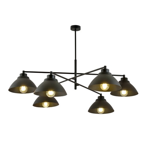 Maverick 6 Sort lysekrone - Ø22 cm, E27, 230V, uden lyskilde