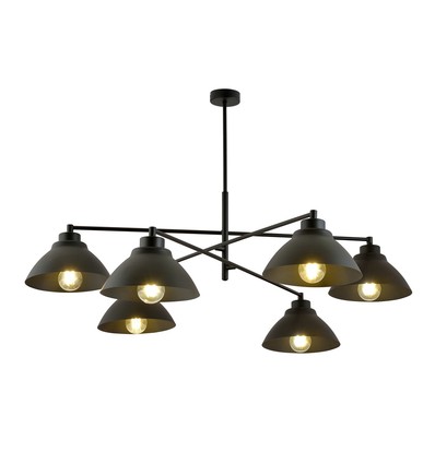 Maverick 6 Sort lysekrone - Ø22 cm, E27, 230V, uden lyskilde