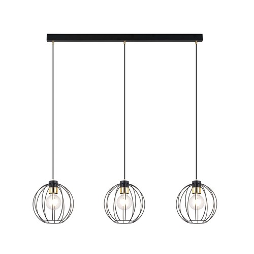 Gino 3 Sort/Guld pendellampe - Ø24 cm, E27, 230V, uden lyskilde
