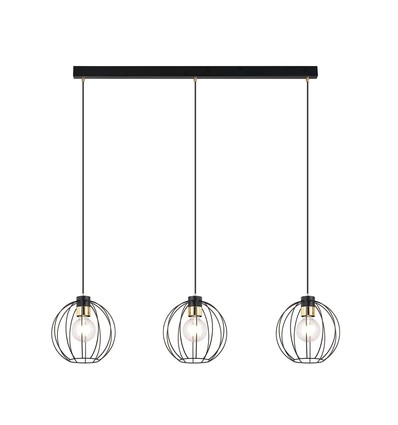 Gino 3 Sort/Guld pendellampe - Ø24 cm, E27, 230V, uden lyskilde