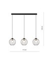 Gino 3 Sort/Guld pendellampe - Ø24 cm, E27, 230V, uden lyskilde
