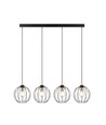 Gino 4 Sort/Guld pendellampe - Ø24 cm, E27, 230V, uden lyskilde
