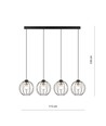 Gino 4 Sort/Guld pendellampe - Ø24 cm, E27, 230V, uden lyskilde