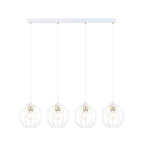 Gino 4 Hvid/Guld pendellampe - Ø24 cm, E27, 230V, uden lyskilde