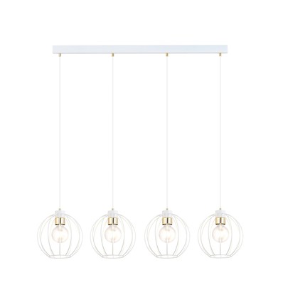 Gino 4 Hvid/Guld pendellampe - Ø24 cm, E27, 230V, uden lyskilde