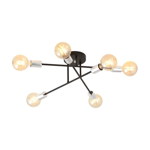 Veken 6B Sølv loftslampe - E27, 230V, uden lyskilde