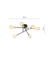 Veken 6B Sølv loftslampe - E27, 230V, uden lyskilde