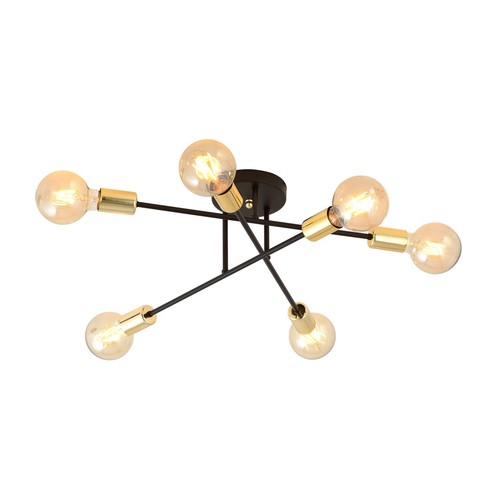 Veken 6B Guld loftslampe - E27, 230V, uden lyskilde