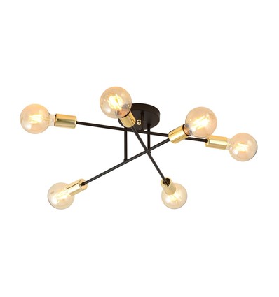 Veken 6B Guld loftslampe - E27, 230V, uden lyskilde