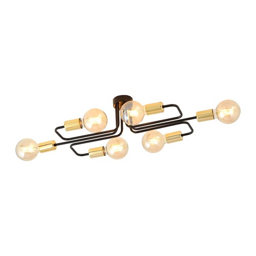 Veken 6A Guld loftslampe - E27, 230V, uden lyskilde